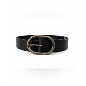 WESTERNCORE BLACK LEATHER BELT OVAL BUCKLE MINIMALIST LEVI’S